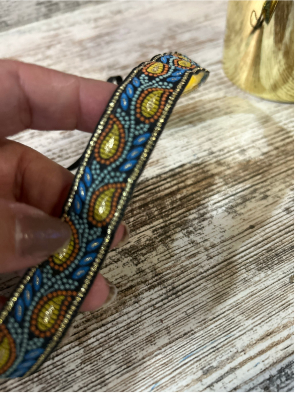 Women's Sweaty Bands Paisley Hair Accessory One Size Black Yellow